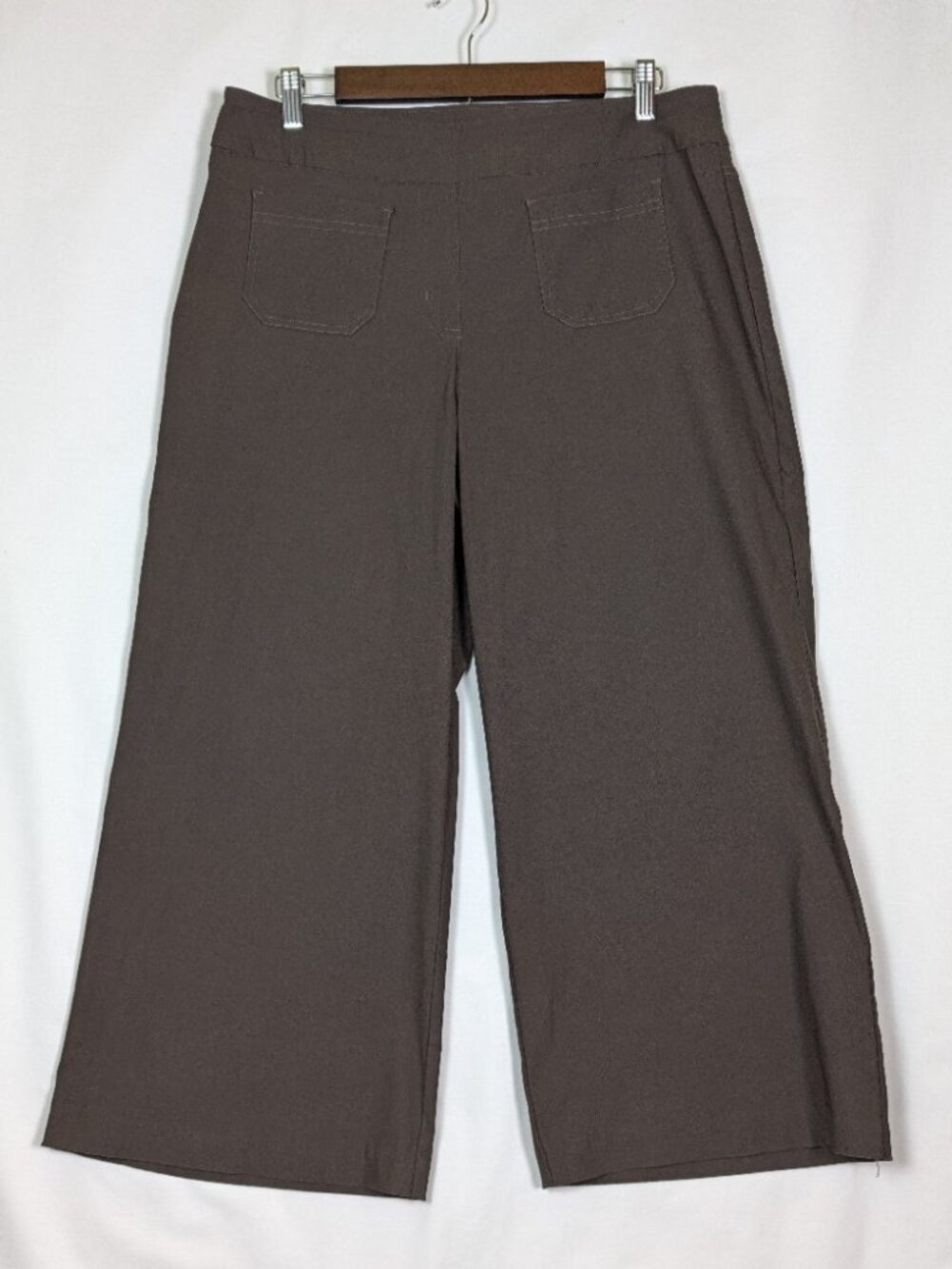 Tribal Women’s Petite 12P Palazzo Pants Brown Pull On Wide Leg Crop Arlet